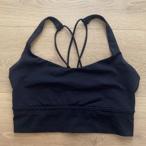 Lululemon black long lined bra size 8